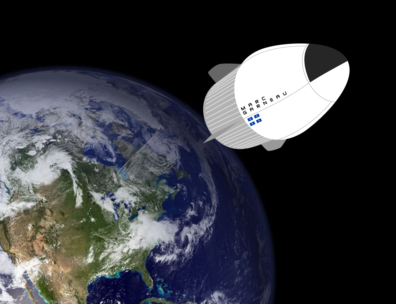 Le vaisseau Marc-Garneau, quittant la terre